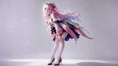 粉发少女