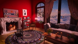 冬季温暖的客厅