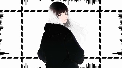 黑白发唯美女孩