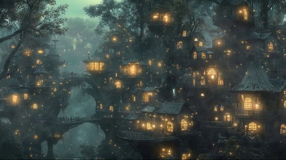 迷雾静谧魔法森林小屋