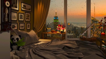 雨天傍晚温馨卧室