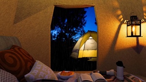 雨夜在帐篷里入睡