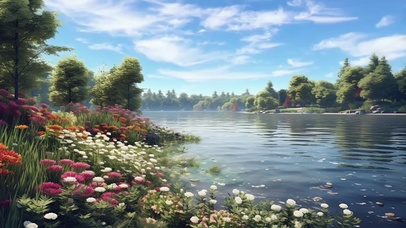 湖边