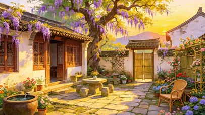 夕阳小院