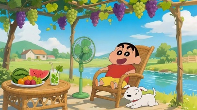 葡萄架下蜡笔小新