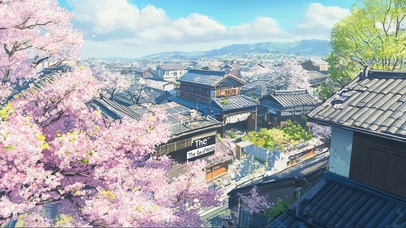 春日日系樱花小镇建筑