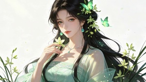 古风引蝶美女壁纸