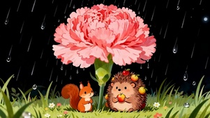 雨天狐狸与刺猬