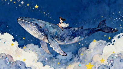 梦幻鲸鱼与女孩