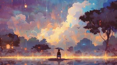 独坐星空下