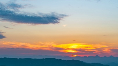 4k夏日山间风光日出风光晚霞