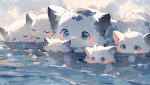 泡水的猫猫们