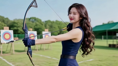 靶场射箭长发美女2