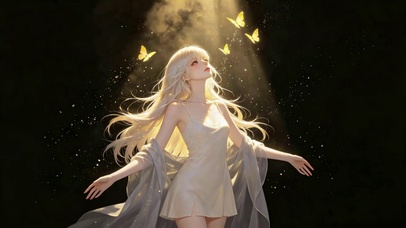 逆光金蝶温柔美少女