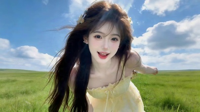 草原可爱女孩