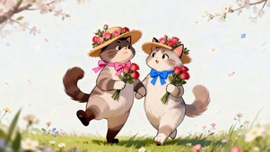 可爱两只猫咪