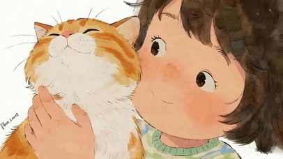 女孩与猫咪
