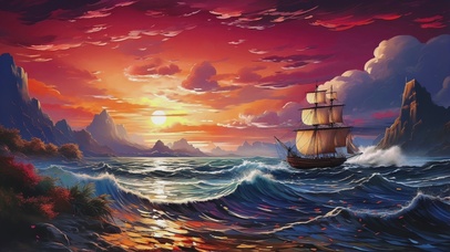 乘风破浪的海上帆船