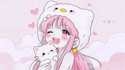 超甜女孩与猫