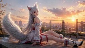 黄昏天台狐耳美少女