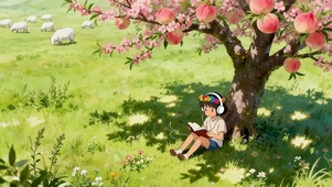 桃子树下放羊的女孩