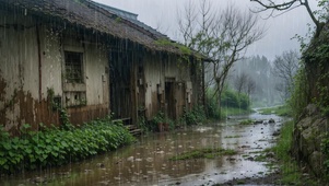 【雨景】乡下的老房子