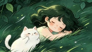 女孩与猫咪