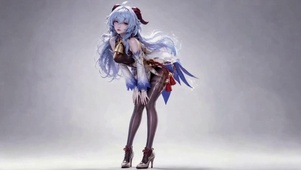 原神甘雨 蓝发美少女