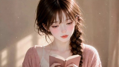 温柔午后看书的治愈少女