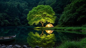 绿色山林露营