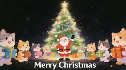 圣诞老人与礼物猫猫