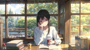 看书的女孩