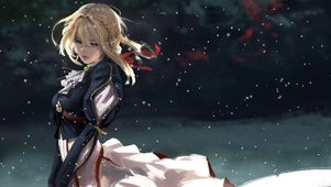 雪中的美女