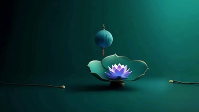 纯色简约 花开富贵