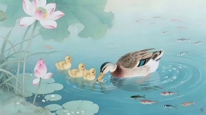 池塘小鸭子