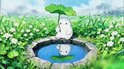 井边听雨的小白