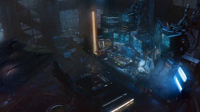 炫酷宇宙太空飞船数据房间