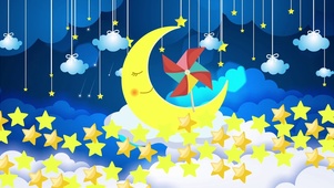 卡通唯美夜晚背景