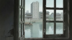 河岸建筑窗景