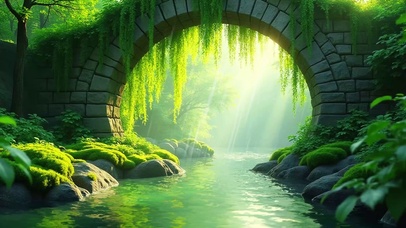 山清水秀花草朝阳