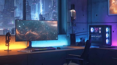 科幻房间带鱼屏