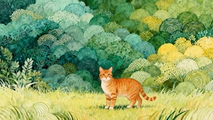 可爱猫咪草地