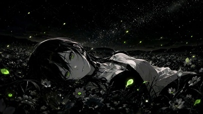 暗夜星空花海蕾塞