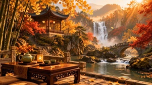 秋天山水