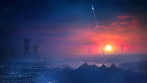 唯美治愈夕阳星空