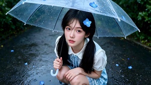 雨中少女