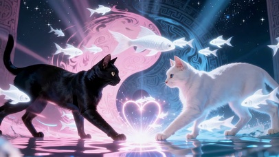 黑昼白夜的喵语鱼缘阴阳星海治愈