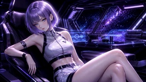 星际座舱紫发美女