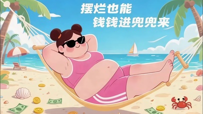 休闲打工人自由摆烂卡通动态高清