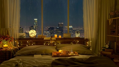 雨天都市温馨房间